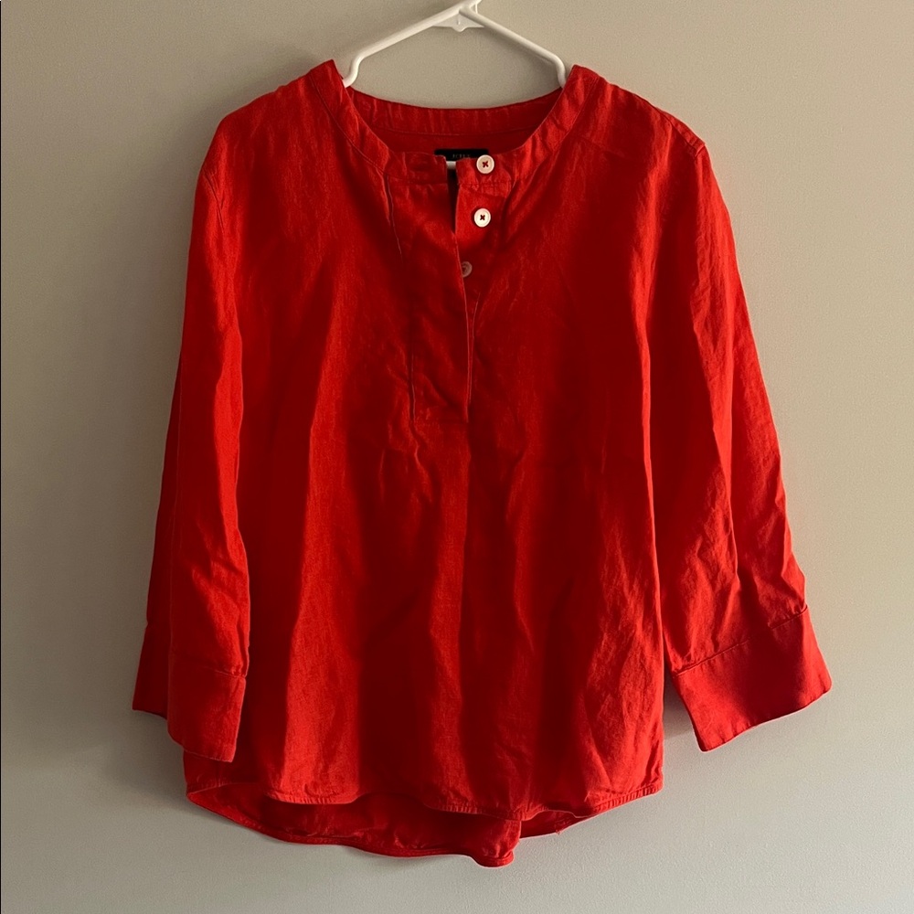 J. Crew Orange Button-Up Blouse